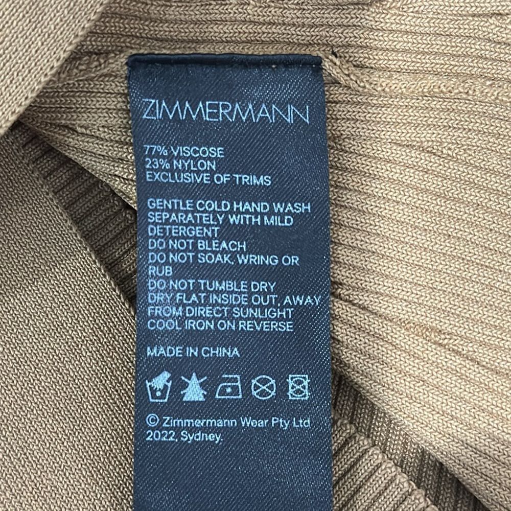 Zimmermann Camel Ribbed Halter Tank Top - Picture 14 of 15